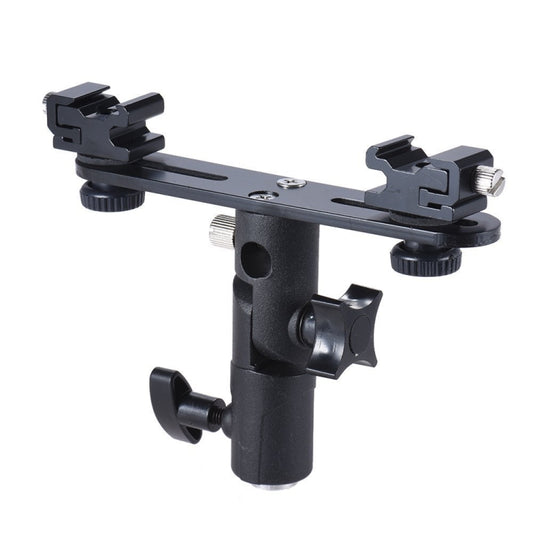 Double Hot Shoe Flash Stand Bracket - Stand Bracket by buy2fix | Online Shopping UK | buy2fix