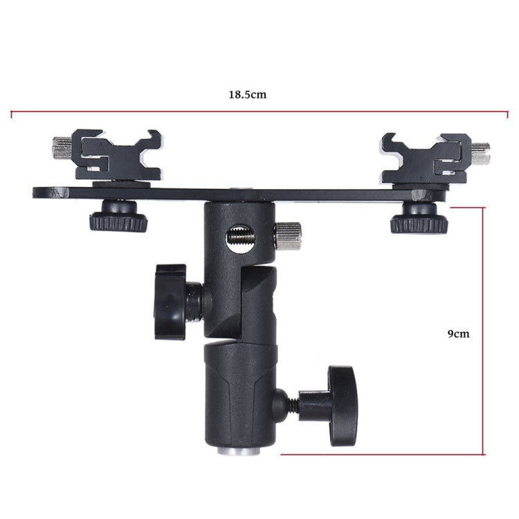 Double Hot Shoe Flash Stand Bracket - Stand Bracket by buy2fix | Online Shopping UK | buy2fix
