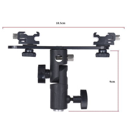 Double Hot Shoe Flash Stand Bracket - Stand Bracket by buy2fix | Online Shopping UK | buy2fix