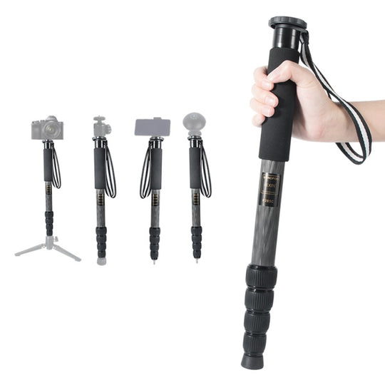 BEXIN P285-C Support de monopode en fibre de carbone pour appareil photo reflex numérique extérieur de voyage portable (noir)