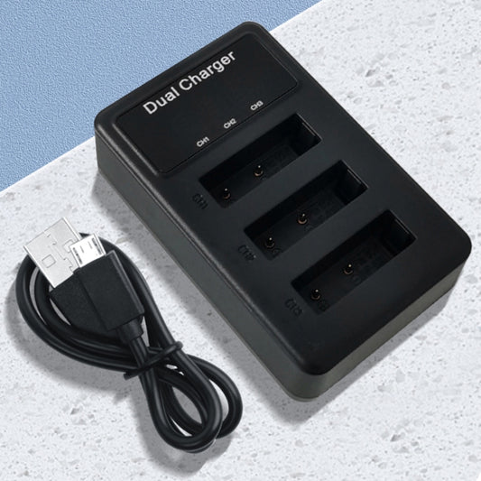 For Sony NP-BX1 LCD Display USB Triple Charger with USB Cable (Black) - Battery USB Charger by buy2fix | Online Shopping UK | buy2fix