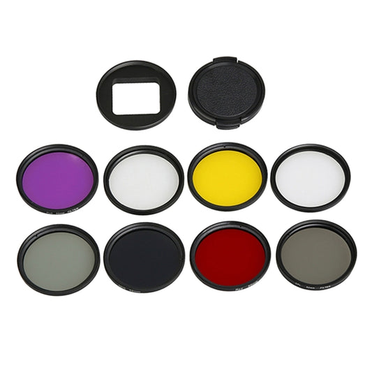 For GoPro HERO5 Sport Action Camera Proffesional 52mm Lens Filter(CPL + UV + ND8 + ND2 + Star 8 + Red + Yellow + FLD / Purple) & Waterproof Housing Case Adapter Ring - Lens Filter by buy2fix | Online Shopping UK | buy2fix