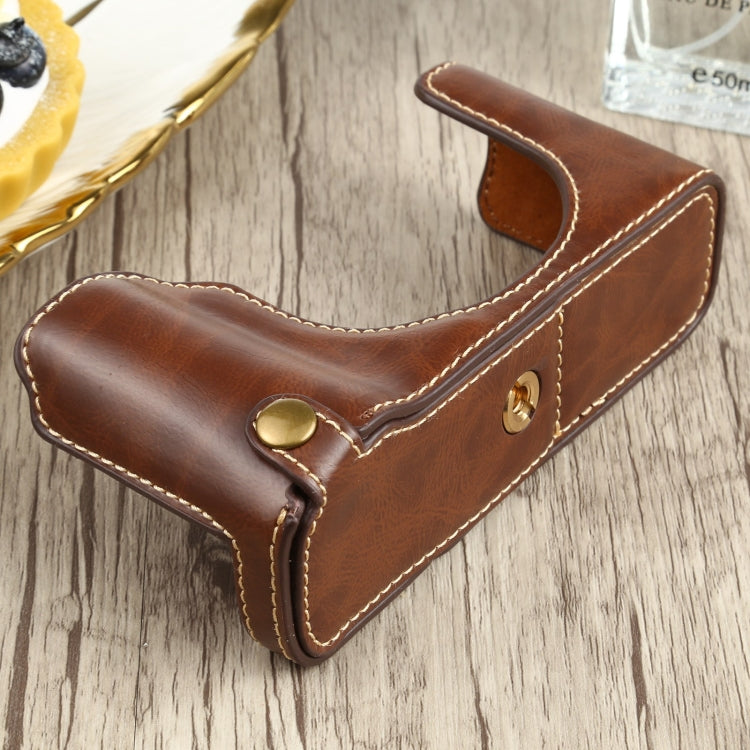 1/4 inch Thread PU Leather Camera Half Case Base for FUJIFILM X100V (Coffee) - Half Case by buy2fix | Online Shopping UK | buy2fix