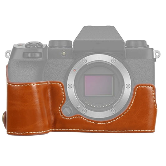 1/4 inch Thread PU Leather Camera Half Case Base for FUJIFILM X-S10 (Brown) - Half Case by buy2fix | Online Shopping UK | buy2fix