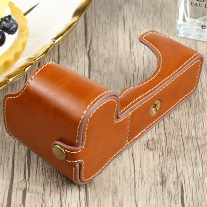 1/4 inch Thread PU Leather Camera Half Case Base for FUJIFILM X-S10 (Brown) - Half Case by buy2fix | Online Shopping UK | buy2fix