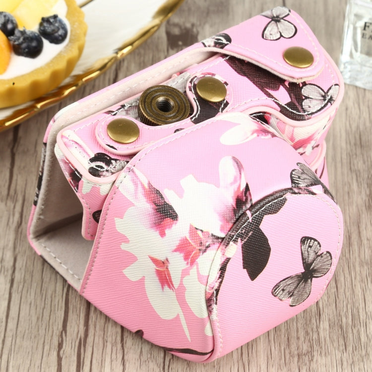Flower Pattern PU Leather Camera Case for Sony A6000 / A6300 / A6400 / Nex 6 (Pink) by buy2fix