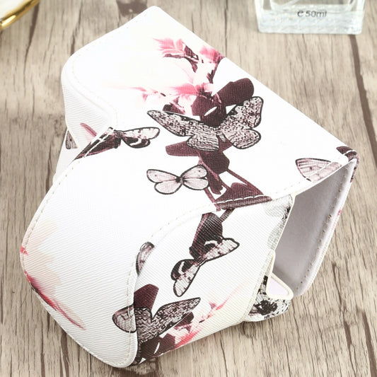 Flower Pattern PU Leather Camera Case for Sony A6000 / A6300 / A6400 / Nex 6 (White) - Leather Bag by buy2fix | Online Shopping UK | buy2fix