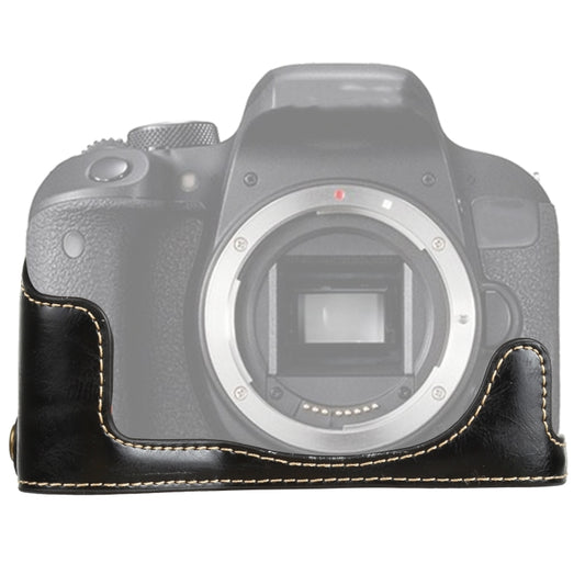 1/4 inch Thread PU Leather Camera Half Case Base for Canon EOS 77D / 800D(Black) - Half Case by buy2fix | Online Shopping UK | buy2fix
