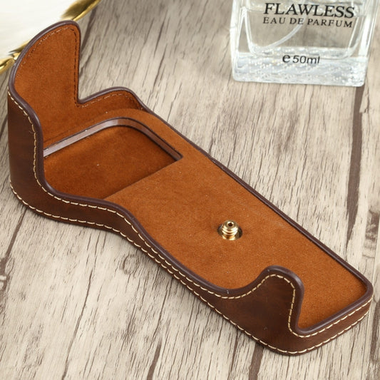 1/4 inch Thread PU Leather Camera Half Case Base for Canon EOS 77D / 800D(Coffee) - Half Case by buy2fix | Online Shopping UK | buy2fix