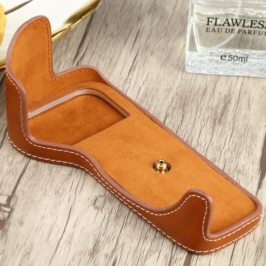 1/4 inch Thread PU Leather Camera Half Case Base for Canon EOS 77D / 800D(Brown) - Half Case by buy2fix | Online Shopping UK | buy2fix