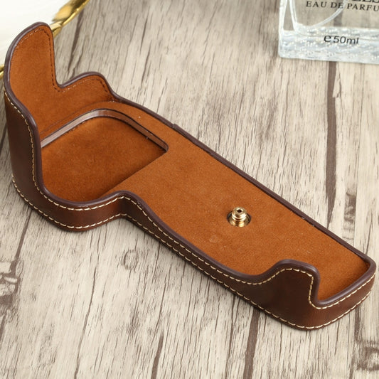 1/4 inch Thread PU Leather Camera Half Case Base for Canon EOS 90D (Coffee) - Half Case by buy2fix | Online Shopping UK | buy2fix