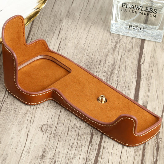 1/4 inch Thread PU Leather Camera Half Case Base for Canon EOS 90D (Brown) - Half Case by buy2fix | Online Shopping UK | buy2fix