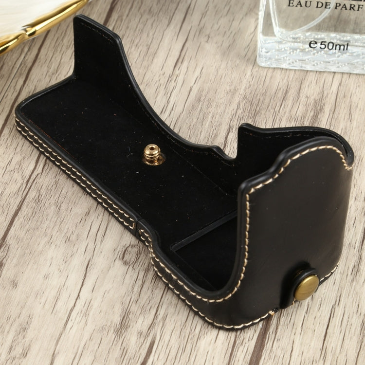 1/4 inch Thread PU Leather Camera Half Case Base for Sony ILCE-7C/A7C (Black) - Half Case by buy2fix | Online Shopping UK | buy2fix