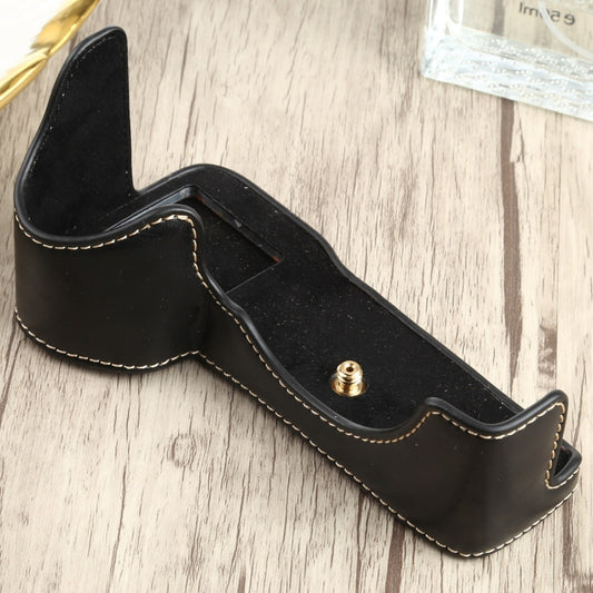 1/4 inch Thread PU Leather Camera Half Case Base for Sony ILCE-7RM4 / A7RM4 / A7R IV (Black) - Half Case by buy2fix | Online Shopping UK | buy2fix