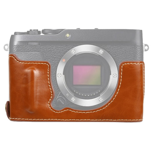 1/4 inch Thread PU Leather Camera Half Case Base for FUJIFILM XE4 (Brown) - Half Case by buy2fix | Online Shopping UK | buy2fix