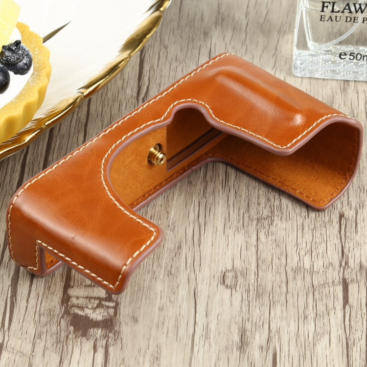1/4 inch Thread PU Leather Camera Half Case Base for FUJIFILM XE4 (Brown) - Half Case by buy2fix | Online Shopping UK | buy2fix
