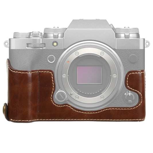 1/4 inch Thread PU Leather Camera Half Case Base for FUJIFILM X-T4 (Coffee) - Half Case by buy2fix | Online Shopping UK | buy2fix