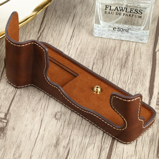 1/4 inch Thread PU Leather Camera Half Case Base for FUJIFILM X-T4 (Coffee) - Half Case by buy2fix | Online Shopping UK | buy2fix