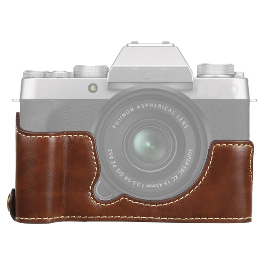 1/4 inch Thread PU Leather Camera Half Case Base for FUJIFILM XT200 (Coffee) - Half Case by buy2fix | Online Shopping UK | buy2fix