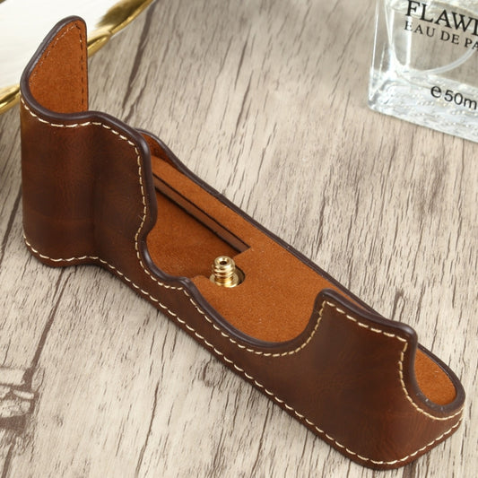 1/4 inch Thread PU Leather Camera Half Case Base for FUJIFILM XT200 (Coffee) - Half Case by buy2fix | Online Shopping UK | buy2fix