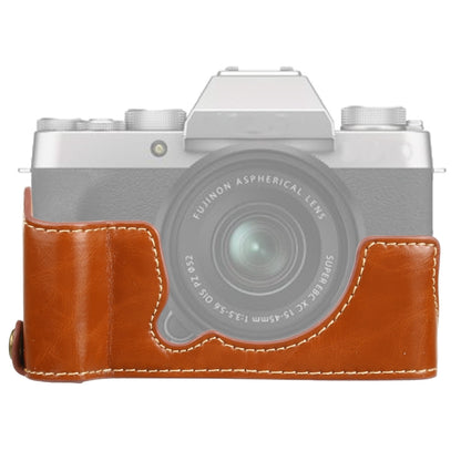 1/4 inch Thread PU Leather Camera Half Case Base for FUJIFILM XT200 (Brown) - Half Case by buy2fix | Online Shopping UK | buy2fix
