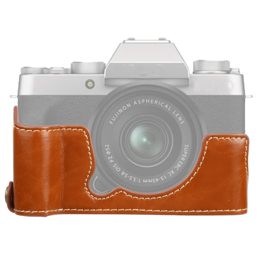 1/4 inch Thread PU Leather Camera Half Case Base for FUJIFILM XT200 (Brown) - Half Case by buy2fix | Online Shopping UK | buy2fix