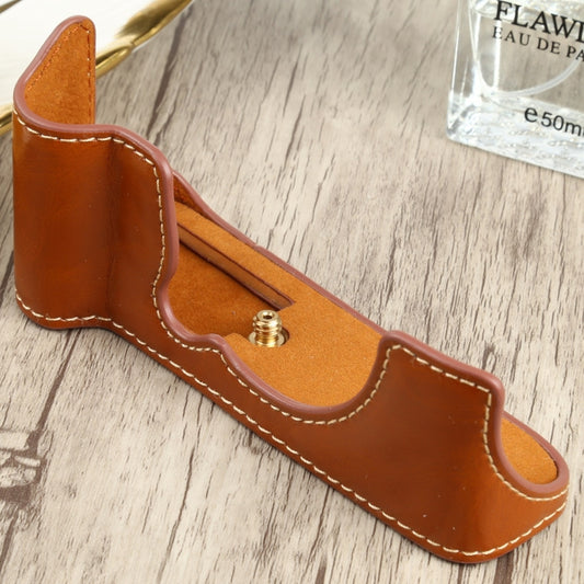 1/4 inch Thread PU Leather Camera Half Case Base for FUJIFILM XT200 (Brown) - Half Case by buy2fix | Online Shopping UK | buy2fix