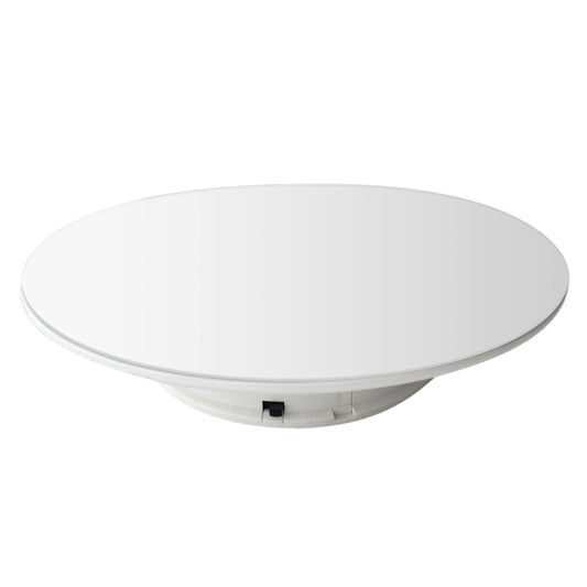 25cm 360 Degree Electric Rotating Mirror Surface Turntable Display Stand Video Shooting Props Turntable for Photography, Load 3kg, Powered by Battery(White) -  by buy2fix | Online Shopping UK | buy2fix