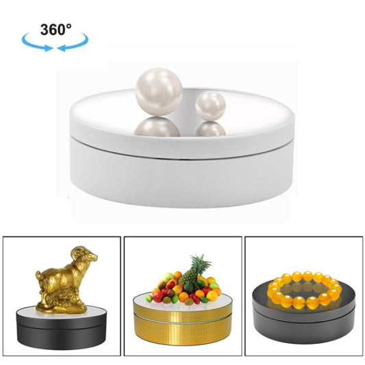 12cm 360 Degree Rotating Turntable Mirror Electric Display Stand Video Shooting Props Turntable, Load: 3kg (White) -  by buy2fix | Online Shopping UK | buy2fix