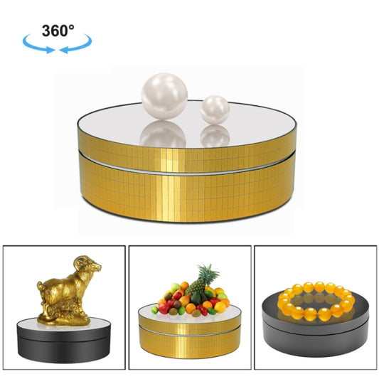 12cm 360 Degree Rotating Turntable Mirror Electric Display Stand Video Shooting Props Turntable, Load: 3kg (Gold) -  by buy2fix | Online Shopping UK | buy2fix