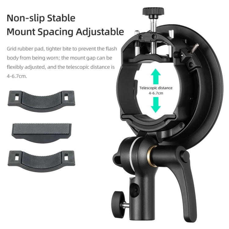 Godox S2 Speedlite S-Type Bracket Bowens Mount Flash S-type Holder Bracket (Black) - Stand Bracket by Godox | Online Shopping UK | buy2fix