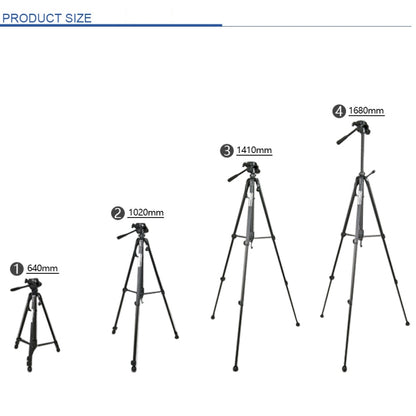 WeiFeng WT-3560 3-Section Folding Legs Live Broadcast Aluminum Alloy Tripod Mount (Black) - Tripods by buy2fix | Online Shopping UK | buy2fix