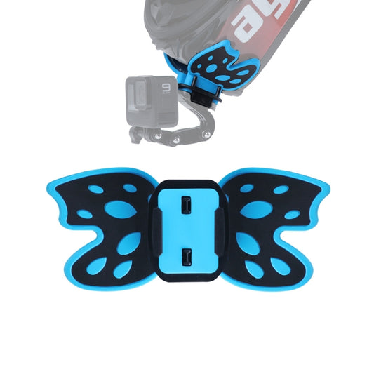 Butterfly Helmet Mount Adapter for GoPro, Insta360, DJI and Other Action Cameras(Blue) - Helmet Mount by buy2fix | Online Shopping UK | buy2fix