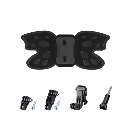 Butterfly Helmet Mount Adapter with 3-Way Pivot Arm & J-Hook Buckle & Long Screw for GoPro, Insta360, DJI and Other Action Cameras (Black) - Helmet Mount by buy2fix | Online Shopping UK | buy2fix