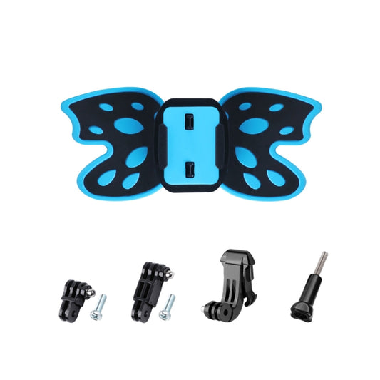 Butterfly Helmet Mount Adapter with 3-Way Pivot Arm & J-Hook Buckle & Long Screw for GoPro, Insta360, DJI and Other Action Cameras (Blue) - Helmet Mount by buy2fix | Online Shopping UK | buy2fix