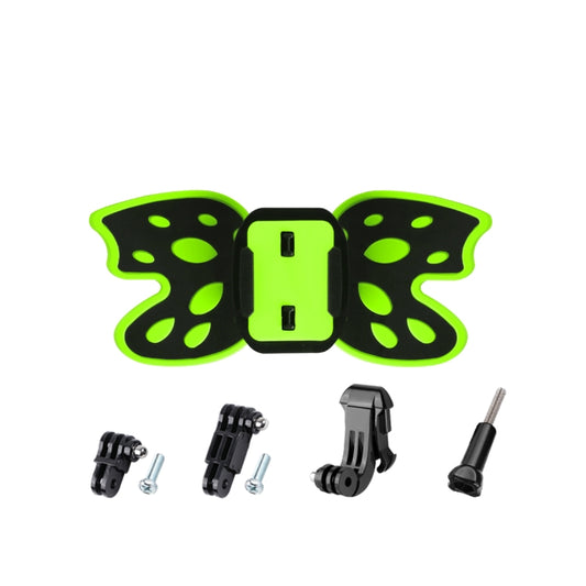 Butterfly Helmet Mount Adapter with 3-Way Pivot Arm & J-Hook Buckle & Long Screw for GoPro, Insta360, DJI and Other Action Cameras (Fluorescent Green) - Helmet Mount by buy2fix | Online Shopping UK | buy2fix