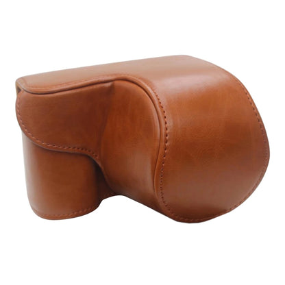 Full Body Camera PU Leather Case Bag for Sony ZV-E10 (Brown) by buy2fix