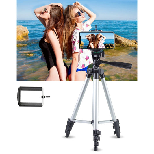 Live Broadcast Tripod 4-Section Folding Legs Aluminum Alloy Tripod Mount with U-Shape Three-Dimensional Tripod Head for DSLR & Digital Camera, Adjustable Height: 35-106cm - Tripods by buy2fix | Online Shopping UK | buy2fix