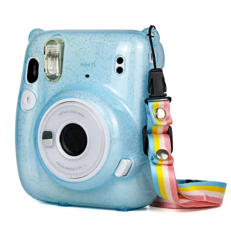 Glitter Power Crystal Case with Strap for FUJIFILM Instax mini 11 (Blue) by buy2fix