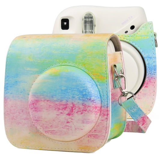 Oil Paint Full Body PU Leather Case Camera Bag with Strap for FUJIFILM instax mini 7+ by buy2fix