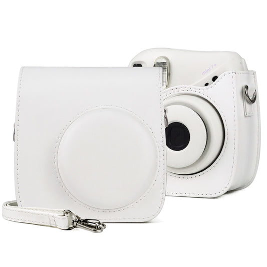 Retro Full Body PU Leather Case Camera Bag with Strap for FUJIFILM instax mini 7+ (White) by buy2fix