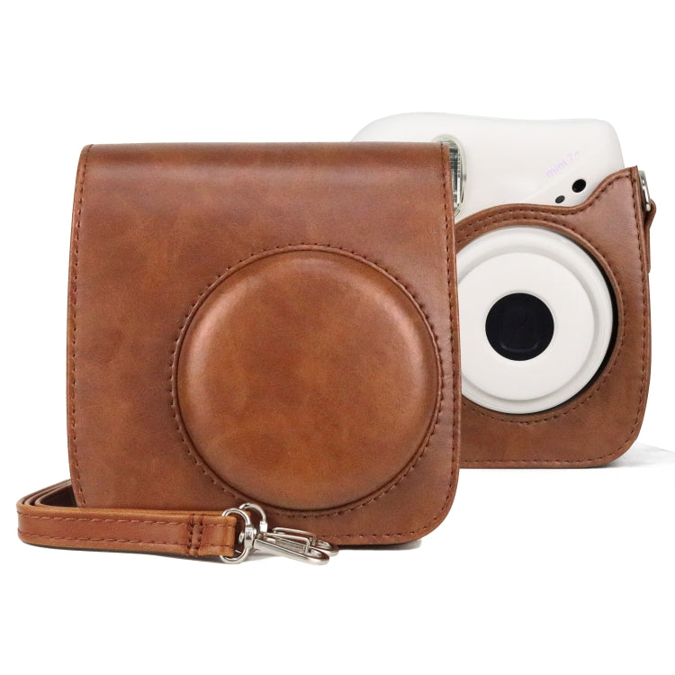 Retro Full Body PU Leather Case Camera Bag with Strap for FUJIFILM instax mini 7+ (Brown) by buy2fix