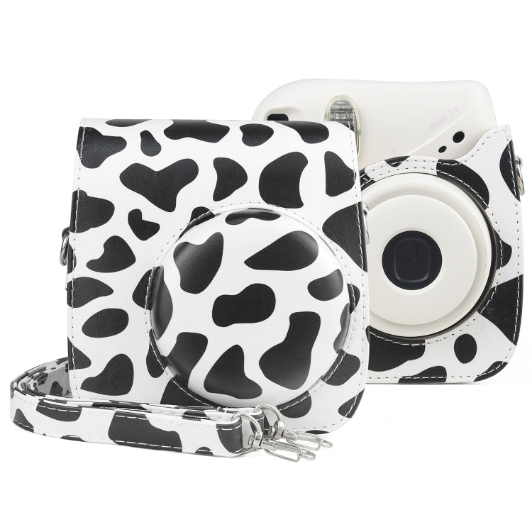 Milk Cow Full Body PU Leather Case Camera  Bag with Strap for FUJIFILM instax mini 7+ - Leather Bag by buy2fix | Online Shopping UK | buy2fix