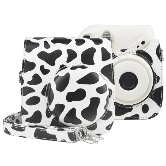 Milk Cow Full Body PU Leather Case Camera  Bag with Strap for FUJIFILM instax mini 7+ - Leather Bag by buy2fix | Online Shopping UK | buy2fix