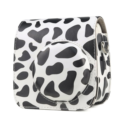 Milk Cow Full Body PU Leather Case Camera  Bag with Strap for FUJIFILM instax mini 7+ - Leather Bag by buy2fix | Online Shopping UK | buy2fix