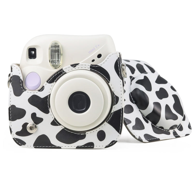 Milk Cow Full Body PU Leather Case Camera  Bag with Strap for FUJIFILM instax mini 7+ - Leather Bag by buy2fix | Online Shopping UK | buy2fix