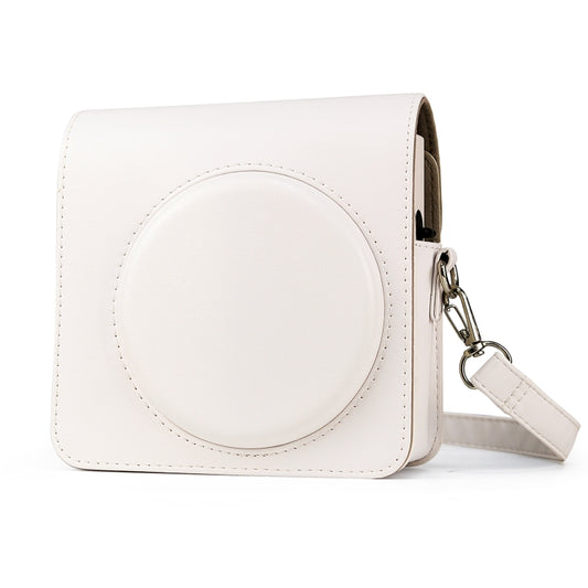 Full Body PU Leather Case Camera  Bag with Strap for FUJIFILM instax Square SQ1 (White) - Leather Bag by buy2fix | Online Shopping UK | buy2fix