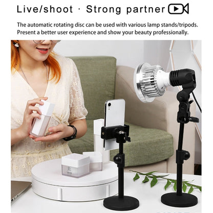 42cm Electric Rotating Display Stand Video Shooting Props Turntable, Load: 100kg, Plug-in Power, EU Plug(Black) -  by buy2fix | Online Shopping UK | buy2fix