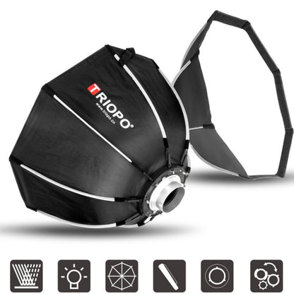 TRIOPO K2-120 120cm Speedlite Flash Octagon Parabolic Softbox Bowens Mount Diffuser (Black) -  by TRIOPO | Online Shopping UK | buy2fix