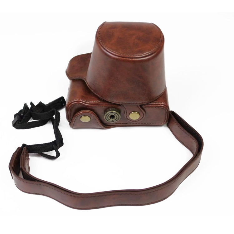 PU Leather Camera Full Body Case Bag with Strap for FUJIFILM X-A7 / X-A20 (15-55mm Lens) (Coffee) - Leather Bag by buy2fix | Online Shopping UK | buy2fix